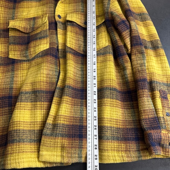 Urban Outfitters BDG Oversized Plaid Flannel Shirt Jacket XL Mustard Yellow - Picture 5 of 6